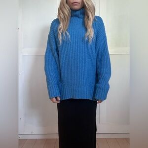 Maeve by Anthropologie Cozy Blue Women's Mock Neck Sweater